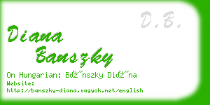 diana banszky business card